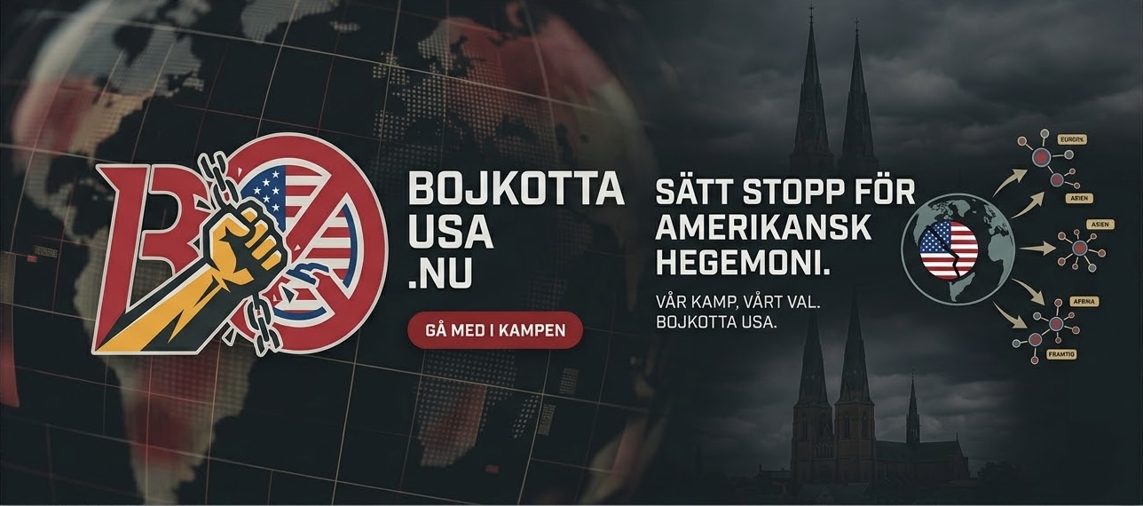 Bojkotta USAs banner.